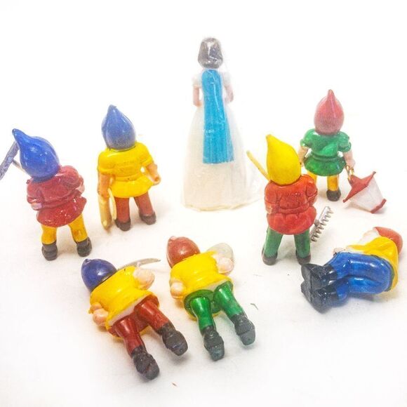 1940’s VTG Disney Snow White & The Seven Dwarfs Plastic Cake Toppers - Picture 3 of 8